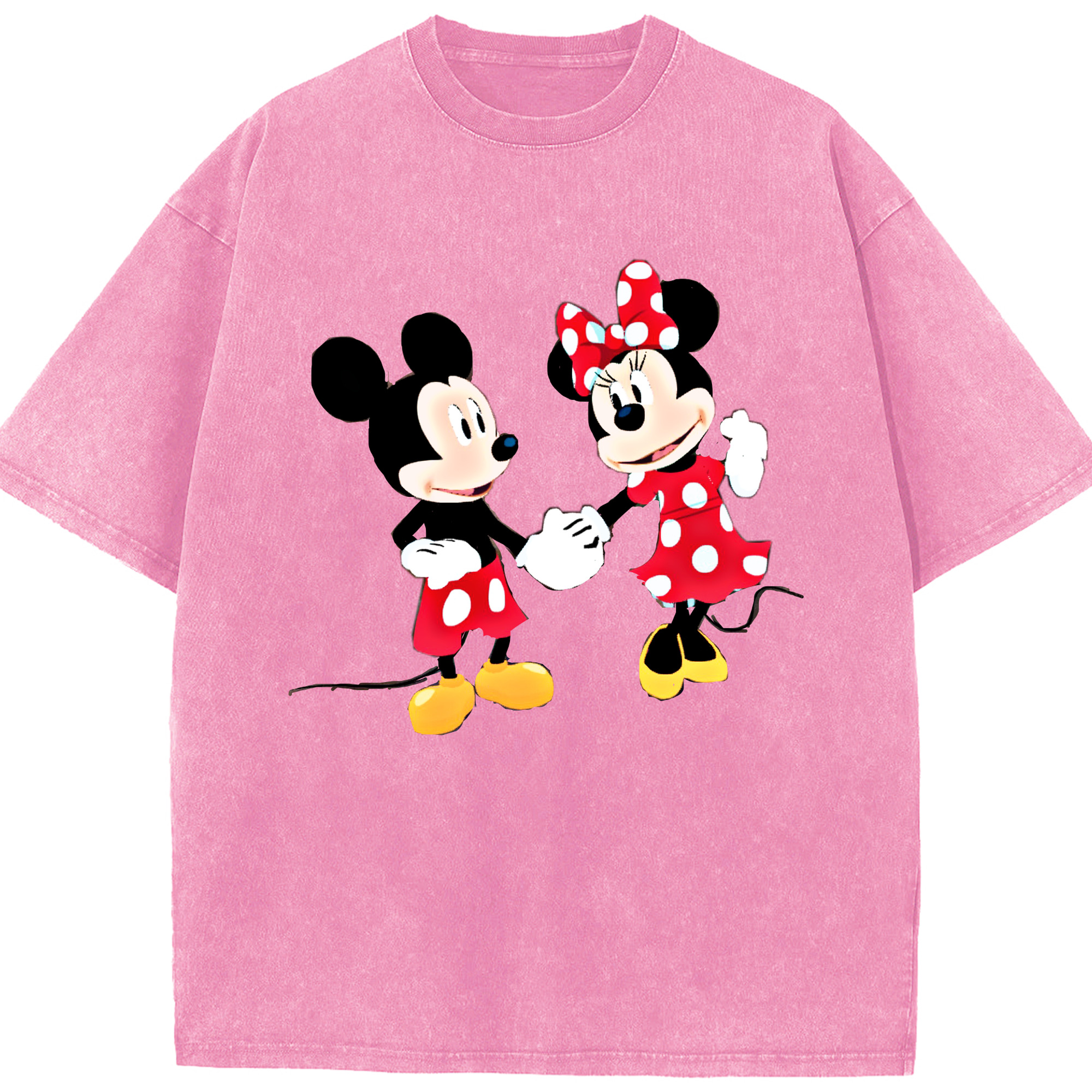 （画像用） ミッキーマウス Mickey Mouse 綿100% ヴィンテージ風 半袖Tシャツ（フロントプリント）